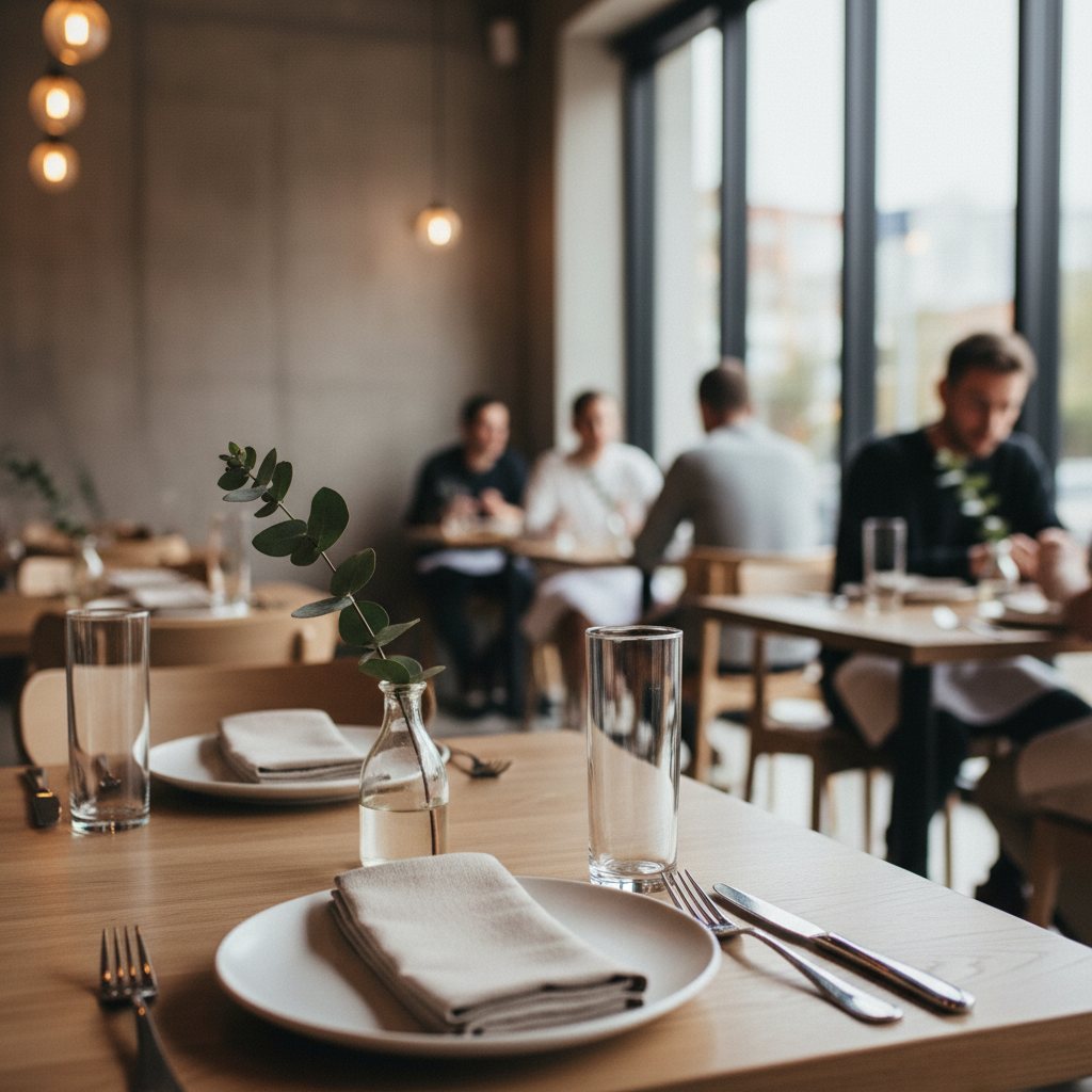 Eten en sfeer in een gezellige omgeving
